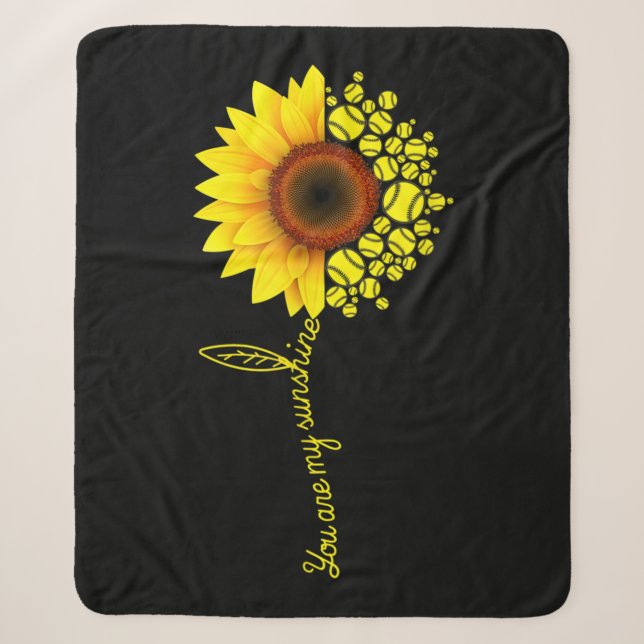 Couverture Sherpa Vous Êtes Mon Sunshine Sunflower Softball (Devant)