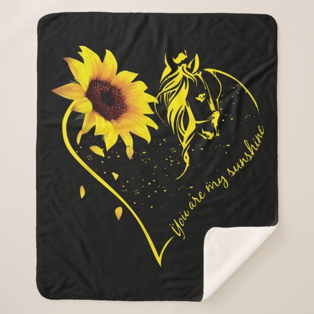 Couverture Sherpa Vous Êtes Mon Sunshine Tournesol Et Cheval (Devant)
