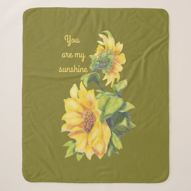 Couverture Sherpa Vous êtes My Sunshine Citation Love Sunflower (Devant)