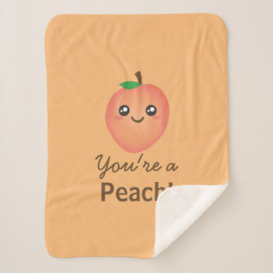 Couverture Sherpa Vous êtes un Peach Sweet Kawaii Cute Funny Foodie