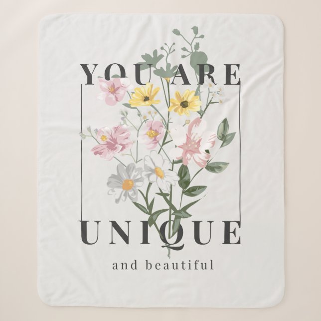 Couverture Sherpa Vous êtes un Slogan floral unique (Devant)