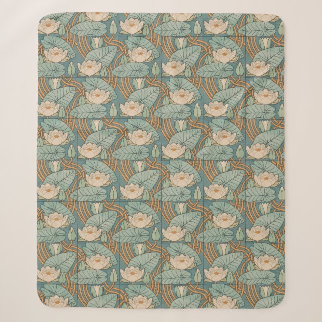 Couverture Sherpa Water Lys Lily Art Nouveau Nature (Devant)
