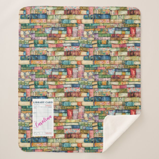 Couverture Sherpa Watercolor Aesthetic Stacked Books (Devant)