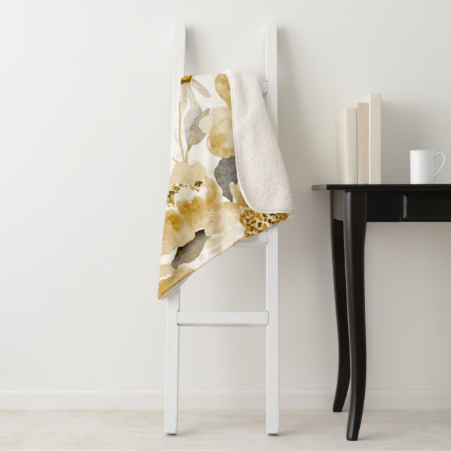 Couverture Sherpa Watercolor Flowers 7 (En situation)