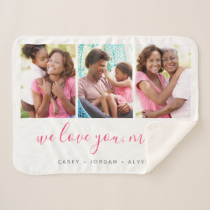 Couverture Sherpa We Love You Mother's Day 3 Photo Collage