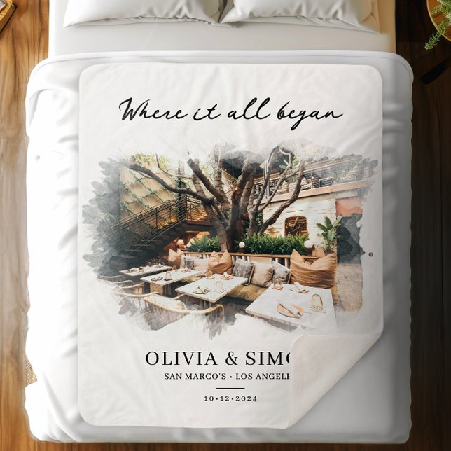 Couverture Sherpa Where It All Began Romantic Couple's Gift (Créateur téléchargé)