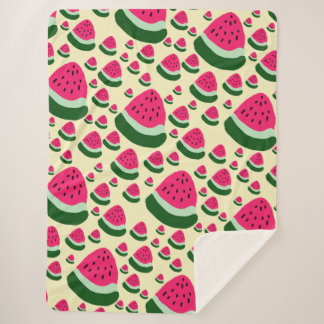 Couverture Sherpa Whimsical Watermelons Cute Summer Fruit Pattern