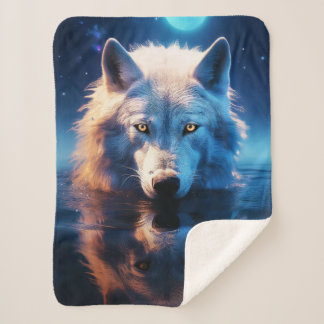 Couverture Sherpa White Wolf Sherpa Blanket