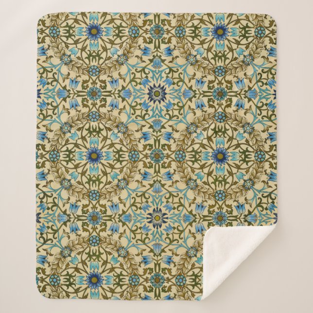 Couverture Sherpa William Morris Antique 1873 Vine & Floral Pattern (Devant)