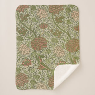 Couverture Sherpa William Morris Cray Fleur de Sage Floral Botanique