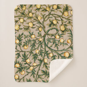 Couverture Sherpa William Morris Fruit Floral Jardin Fleur Classique