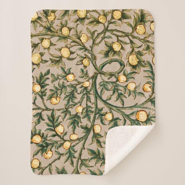 Couverture Sherpa William Morris Fruit Floral Jardin Fleur Classique (Devant)
