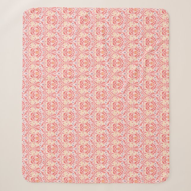 Couverture Sherpa William Morris Golden Bough Rouge Fleece Blanche (Devant)