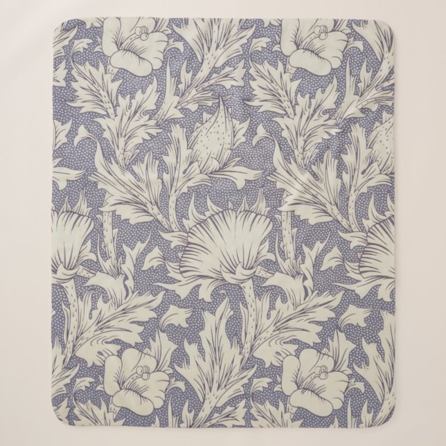 Couverture Sherpa William Morris Horn Poppy Classic Floral (Devant)