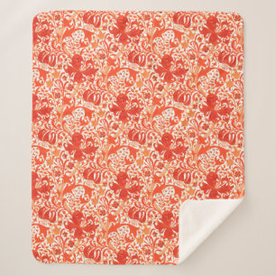 Couverture Sherpa William Morris Iris et Lily, Mandarin Orange