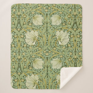 Couverture Sherpa William Morris Pimpernel Fond d'écran bleu Floral