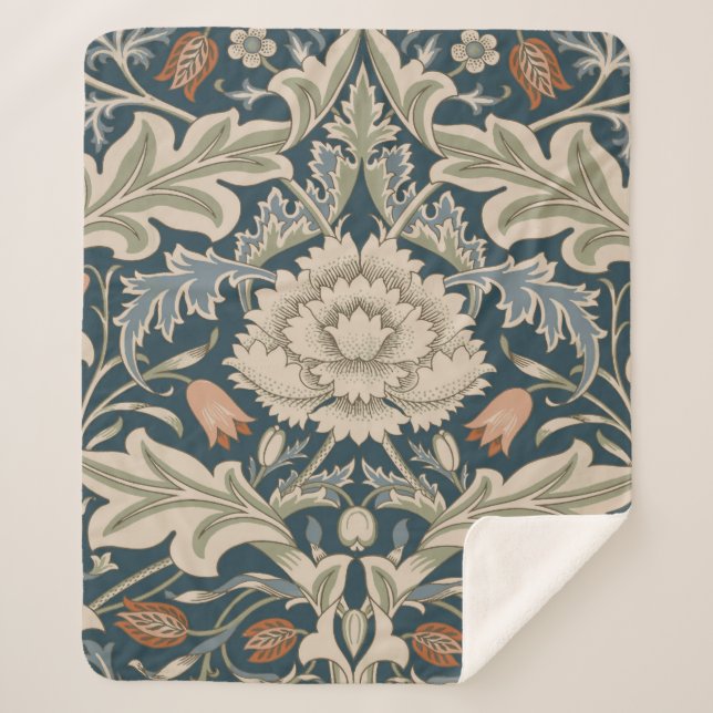 Couverture Sherpa William Morris Severn Floral Garden Flower Classic (Devant)