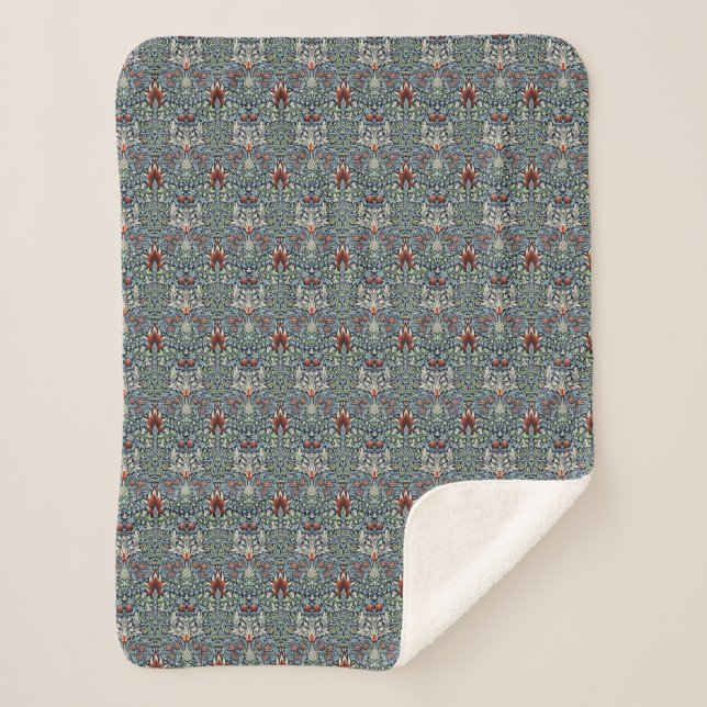 Couverture Sherpa William Morris Snakeshead Floral Classique Botaniq (Devant)