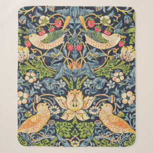 Couverture Sherpa William Morris Strawberry Thief Motif floral