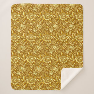 Couverture Sherpa William Morris Sunflower, moutarde Gold & Jaune