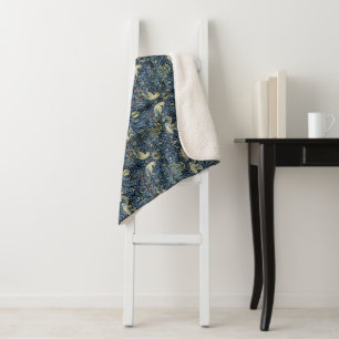 Couverture Sherpa William Morris Vintage Floral Bird