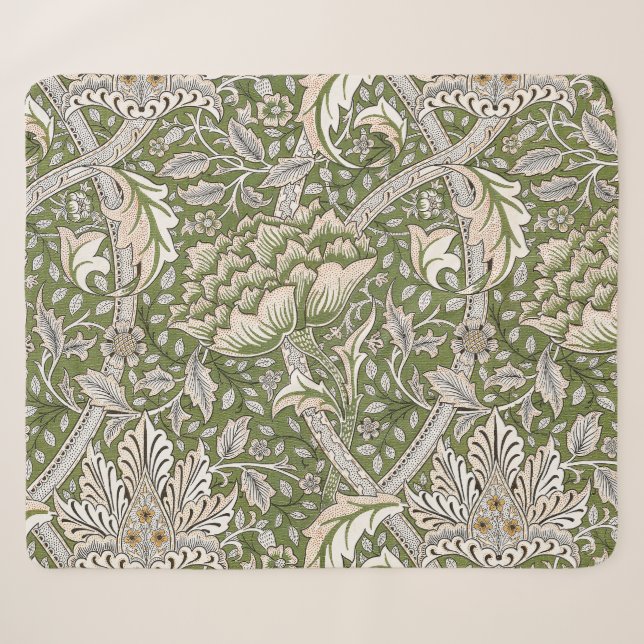 Couverture Sherpa William Morris Windrush fleurs florales classique (Devant (Horizontal))