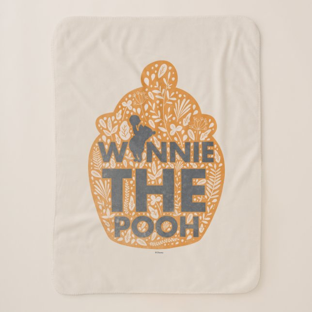 Couverture Sherpa Winnie l'Ooh Floral Hunny Pot (Devant)