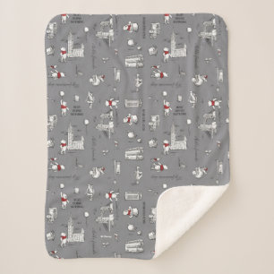 Couverture Sherpa Winnie l'Ooh   Hello Friends Grey Motif