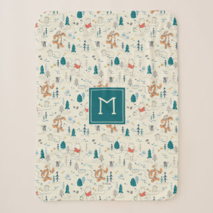 Couverture Sherpa Winnie l'Ooh   Motif Animaux forestiers
