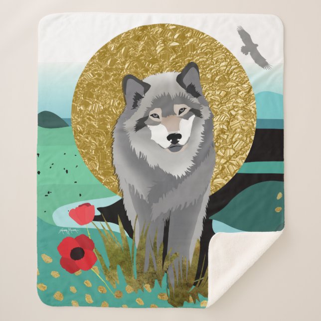 Couverture Sherpa WOLFMOON AURA Sherpa Blanket -3 TAILLES (Devant)