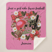 women's/girls football Sherpa Blanket