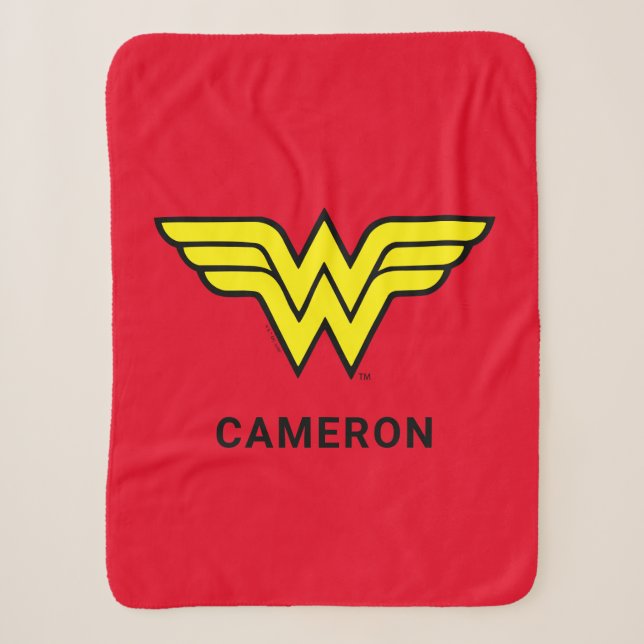 Couverture Sherpa Wonder Woman | Logo classique | Ajouter Votre Nom (Devant)
