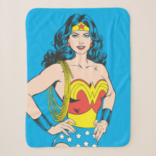 Couverture Sherpa Wonder Woman   Pose Vintage avec Lasso
