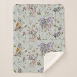 Couverture Sherpa Woodland thème bébé
