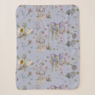 Couverture Sherpa Woodland thème bébé