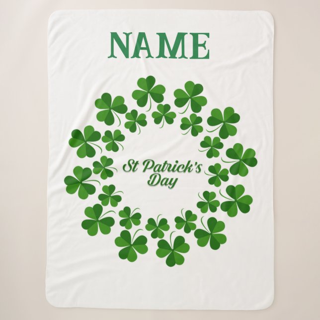 Couverture Sherpa Wreath de la Saint Patrick Thunder_Cove (Devant)