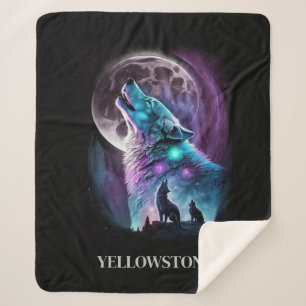 Couverture Sherpa Yellowstone Wolf Sherpa Blanket Thon