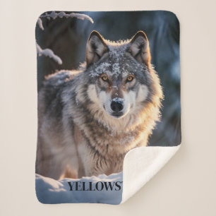 Couverture Sherpa Yellowstone Wolf Sherpa Blanket Thon