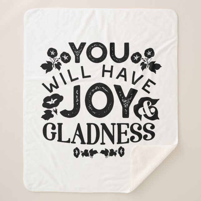 Couverture Sherpa You Will Have Joy and Gladness Inspirational Quote (Devant)