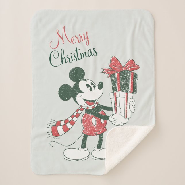 Couverture Sherpa Yuletide Joy | Joyeux Noël Mickey (Devant)
