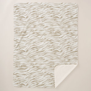 Couverture Sherpa Zen Cream White Cocoa Brown Zebra Imprimer