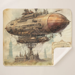 Couverture Sherpa Zeppelin Steampunk vintage (10)