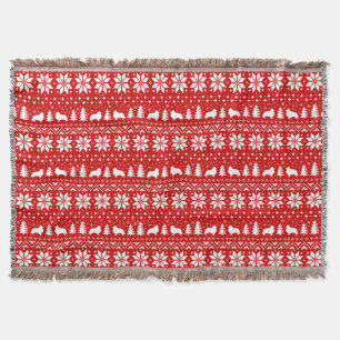 Couverture Shetland Sheepdog Silhouettes Motif de Noël