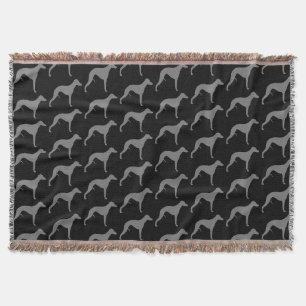 Couverture Silhouettes de Chien Whippet Motif noir et gris