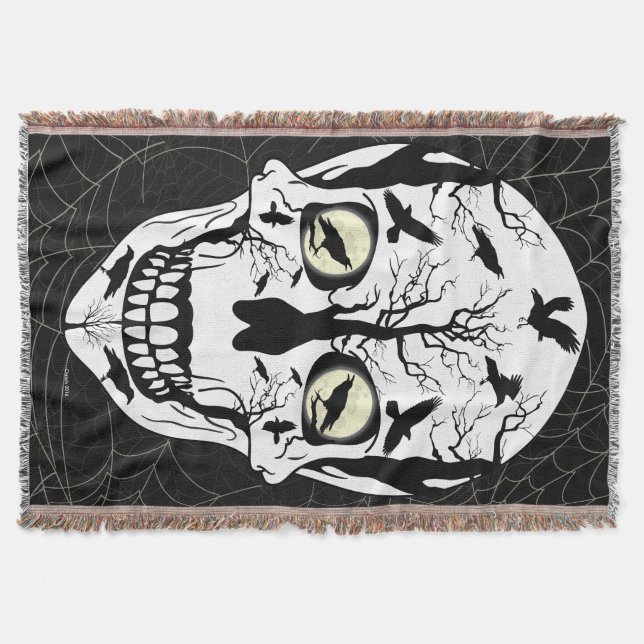 Couverture Skulls Blanket Raven Design Home Decor (Devant)
