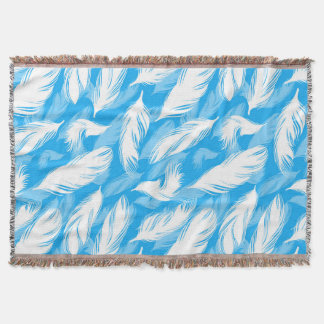 Couverture Sophisticated Feather Design On A Bright Blue 