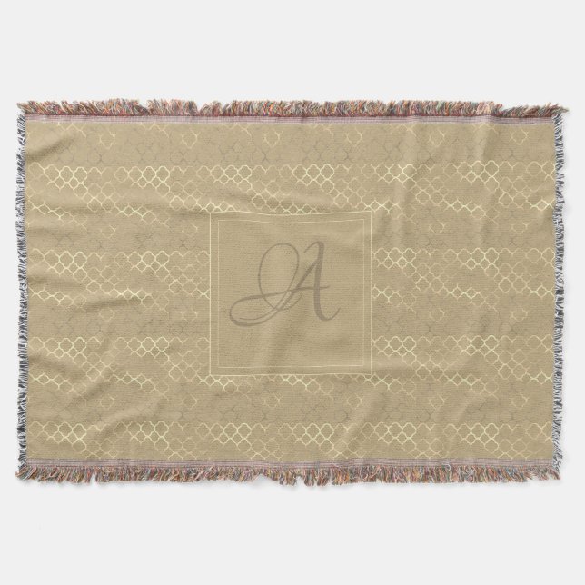 Couverture Soybean Monogram Quatrefoil Nouveaux mariés Mariag (Devant)