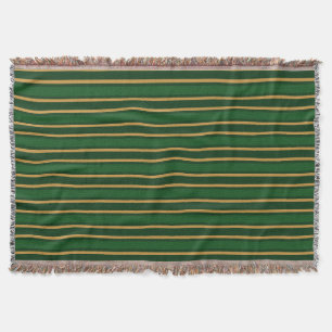 Couverture Springbok vert et or bonbons rayures
