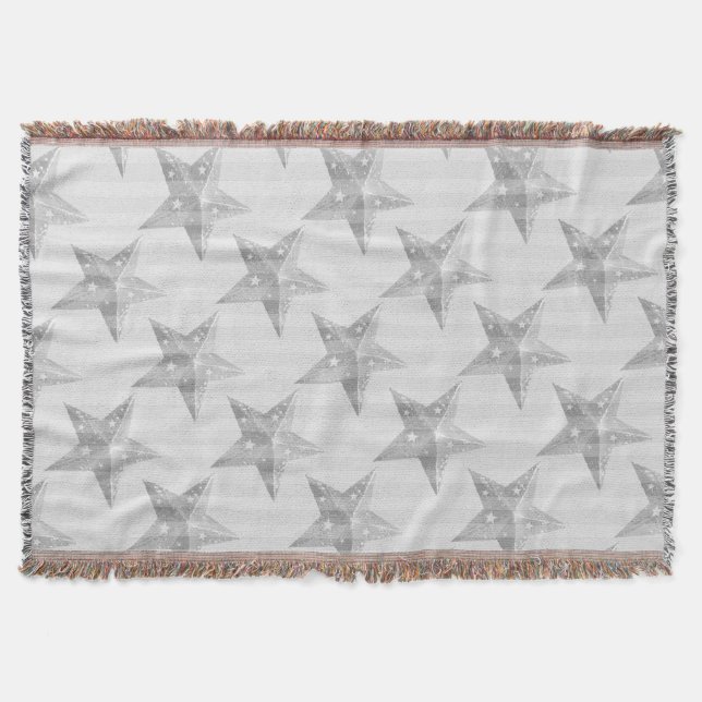 Couverture Star Grey et White Motif moderne (Devant)