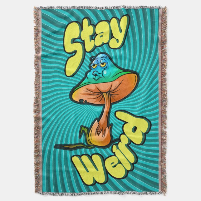 Couverture Stay Weird Psychedelic Mushroom with Spiral  Bkg (devant Vertical)
